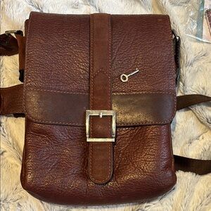Novin Leather Brown Leather Satchel with Vintage Design and Brass Hardwa…
